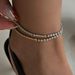 Women’s Jewelry Set Fashion Simple Retro Style Electroplated Zircon Tennis Chain Gold And Silver Anklet_ipsvogv.com