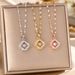 Korean Fashion Titanium Steel Necklace For Women, Full Of Diamonds, Agile Four Leaf Clover, Lucky Grass Pendant, Niche_ipsvogv.com