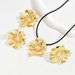 French minimalist flower necklace set with personalized pearl inlaid women's rings and earrings accessories_ipsvogv.com
