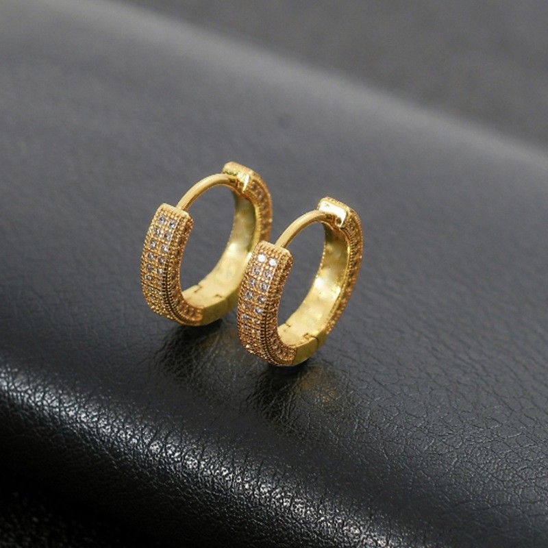 Full Diamond Men 2024 New High End, Simple And Versatile Hip Hop Earrings For Women Trendy Accessories_ipsvogv.com