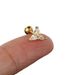 Unisex pear shaped stone screw buckle piercing earrings and nose rings, popular earrings_ipsvogv.com