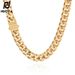 Men's Jewelry Stainless Steel Smooth Buckle Encryption Four Sided Grinding Cuban Necklace Real Gold Electroplating Hip Hop Titanium Steel_ipsvogv.com