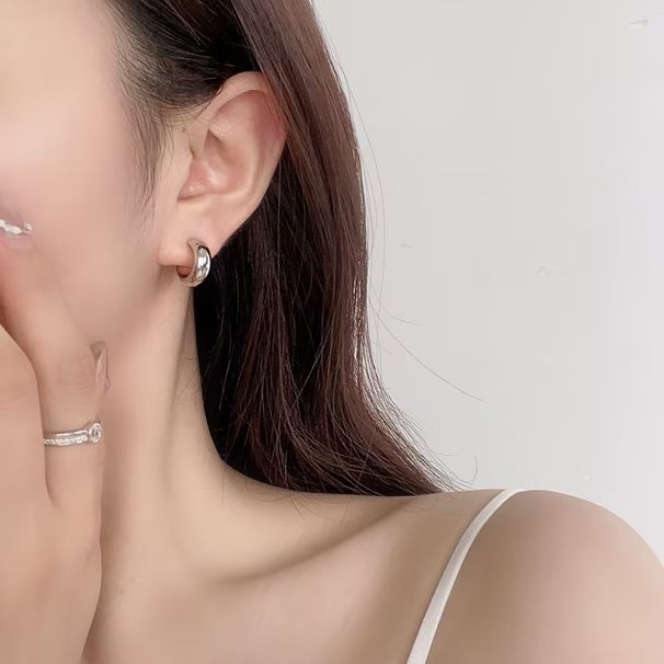 Women's Jewelry Simple Metal Earrings 925 Pure Silver High End Niche Twist Fashion Earrings Light Luxury Niche Earrings Silver Needle_ipsvogv.com