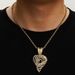 Full Diamond Love Alloy Pendant Hip Hop Fashion Cuban Chain Trendy Men's Necklace_ipsvogv.com