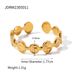 Women's simple non-fading gold stainless steel oval round ring accessories_ipsvogv.com