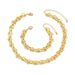Ins personalized metal design bracelet necklace set, female niche, exaggerated design, alloy long collarbone chain_ipsvogv.com