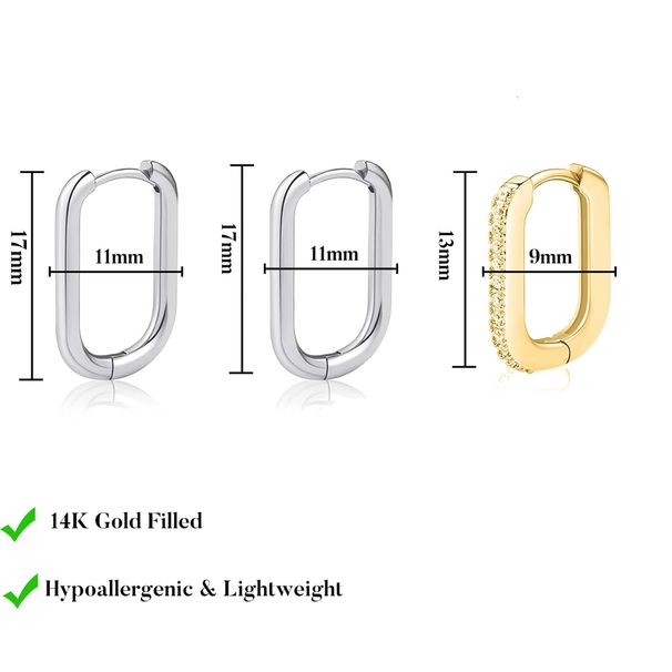Unisex Real Gold Brass Electroplating Fashion Classic Simple Inlaid Zircon U Shaped Earrings For Women_ipsvogv.com