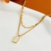 high end white mother of pearl titanium steel necklace geometric square double layer stacking light luxury niche stacking clavicle chain female_ipsvogv.com