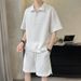 Men's Clothing Ice silk sports suit men summer light luxury men's clothing brand loose short sleeved Polo shirt half zipper_ipsvogv.com