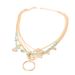 New Fashion Droplet Oval Flower Turquoise Disc Necklace Multi Layered Neckchain Collar Chain_ipsvogv.com