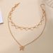 New Style Fashion Gold Love Butterfly 2-Layer Necklace Pendant_ipsvogv.com
