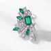 Geometric Half Scalloped Retro Earrings S925 Silver Cultivated Emerald High End Earrings Light Luxury_ipsvogv.com