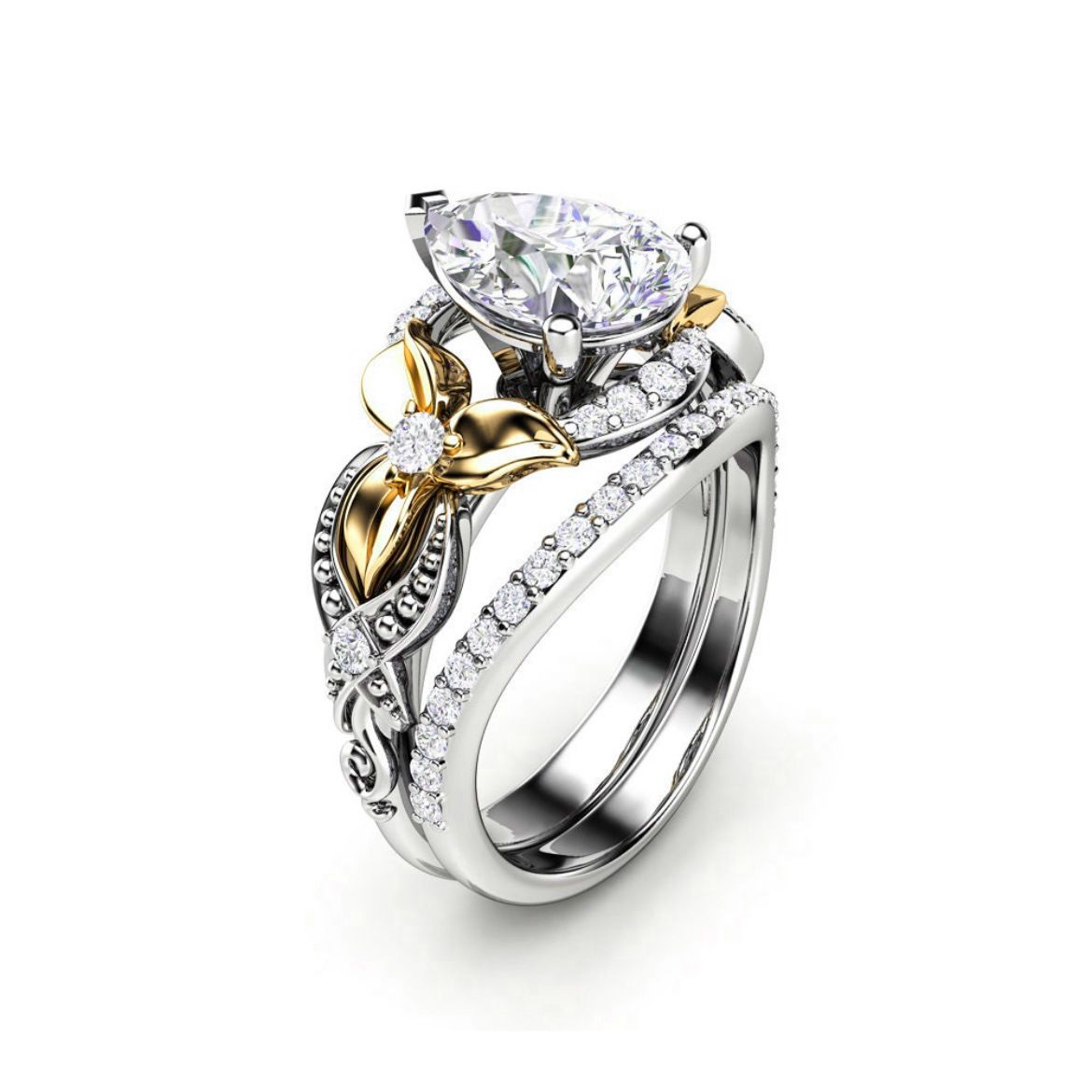 Three Heroes Couple Jewelry Creative Gold Plated Zircon Fashion Pair Ring Women's Handpiece_ipsvogv.com