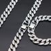 Hip Hop Miami 15mm Cuban Men's And Women's Trendy Thin Style Set With Full Diamond Hiphop Necklace Collar Chain_ipsvogv.com