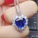 Cao Shi's New Inlaid Navy Blue Heart-shaped Necklace For Women's Fashion OL Temperament Engagement Pendant_ipsvogv.com