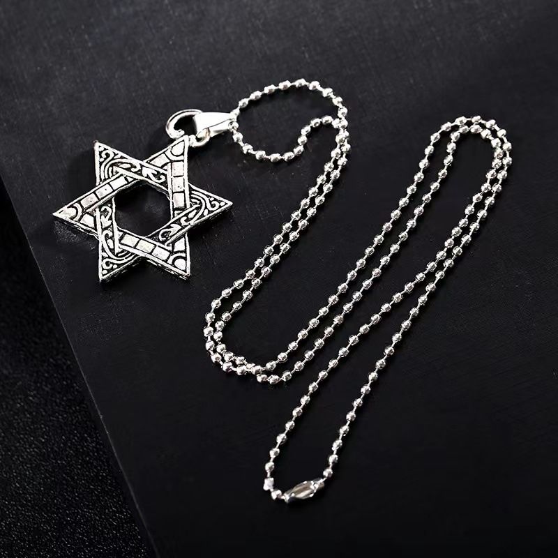 Stainless Jewelry, Titanium Steel Necklace, Men's Double-sided Hexagonal Alloy Pendant, Personalized Hip-hop Accessories_ipsvogv.com
