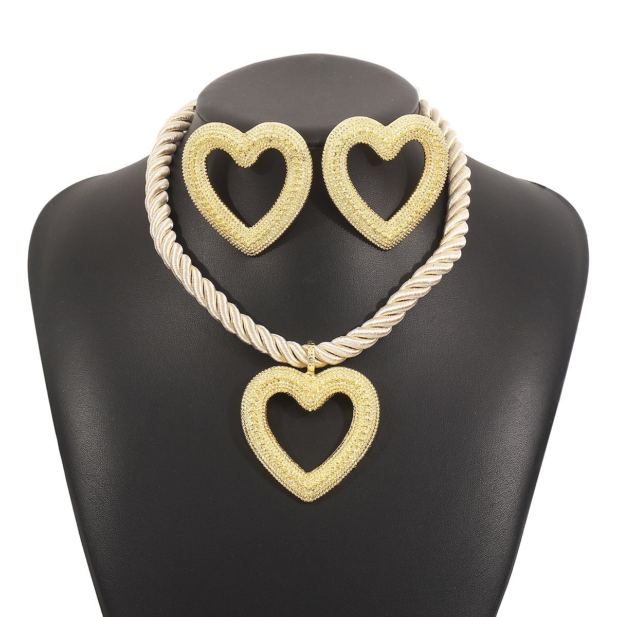 12154 Creative Personalized Alloy Shell Love Pendant Necklace Earring Set Summer Ocean Style Jewelry_ipsvogv.com