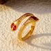 Women’s Jewelry Set Fashion Stainless Steel Caterpillar Ring Fashion Ins All Match Design Titanium Steel Ring Finger Ornaments_ipsvogv.com