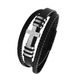 Men's Jewelry Copper Inlaid Zircon Cross Bracelet Fashionable PU Leather Rope Hand Woven Alloy Bracelet Jewelry_ipsvogv.com