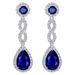Cao Shi's Classic Water Drop Earrings Slightly Inlaid with Royal Blue Zircon Long Earrings Bridal Dinner Jewelry_ipsvogv.com