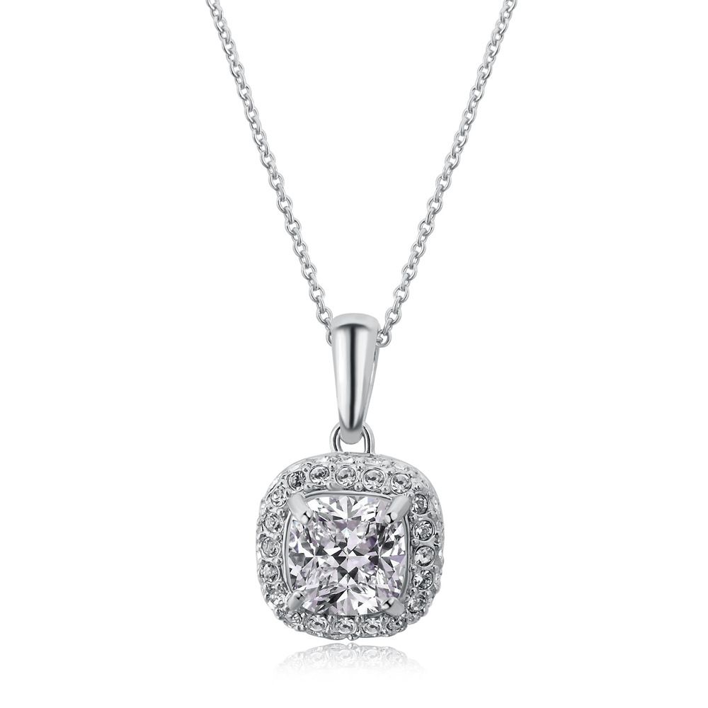Unisex popular square chain women's pendant necklace, genuine gold plated jewelry_ipsvogv.com