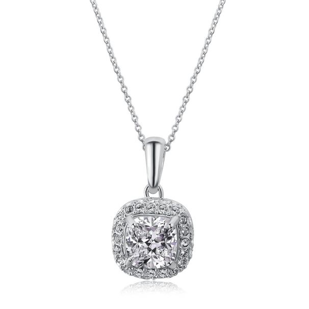 Unisex popular square chain women's pendant necklace, genuine gold plated jewelry_ipsvogv.com