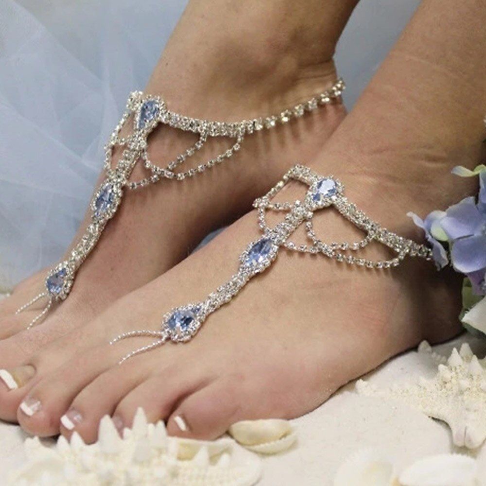 jewelry multi-layer full diamond finger Anklet colorful inlaid gem rhinestone Anklet female Anklet_ipsvogv.com