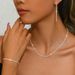 Women’s Jewelry Set Fashion 925 Sterling Silver Sparkling Necklace Light Luxury Niche Design Starry Sky Clavicle Chain Plain Chain Silver Necklace_ipsvogv.com