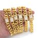 Hip Hop Rap Gold Plated Bracelet Encryption Chain Cuban Men's Necklace_ipsvogv.com