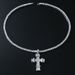 Hip Hop Personality Diamond-Studded Cross Pendant Necklace Men's Cool Disco Tennis Chain Jewelry_ipsvogv.com