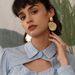 Earrings Light Luxury Large Disc Hanging Earrings Fashionable Temperament Round Hammered Earrings_ipsvogv.com