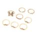 New Bohemian Style With Diamond And Butterfly Joints, Set Of 8 Ring Accessories_ipsvogv.com