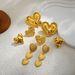 Women’s Jewelry Set Fashion Gold Heart Earrings Retro Exaggerated Large Earrings Personality Heart Shaped Design Ear Jewelry_ipsvogv.com