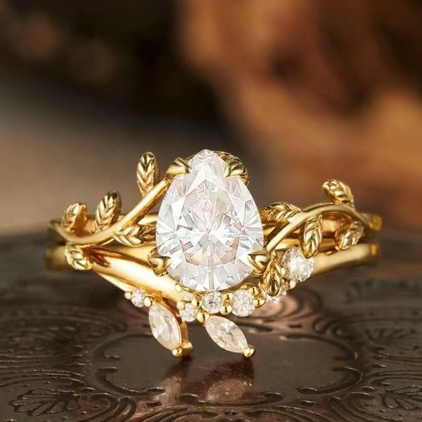 Sanjie's Hot Selling Instagram Jewelry, Wheat Ear Gold Matching Ring, Niche, Light Luxury, High-end Zircon Ring_ipsvogv.com