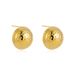 Fashionable Temperament Exaggerated Minimalist Style Three Dimensional Sphere Metal Earrings Irregular Stainless Steel Earrings_ipsvogv.com