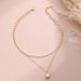 Korean Version Of New Instagram Style Minimalist And Fashionable Alloy Material Gold Necklace Short 2-layer Collarbone_ipsvogv.com