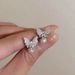 Cao Shi Butterfly Sweet Earrings Female Pearl Inlaid Zircon Jewelry Shining Lady Design Sense_ipsvogv.com