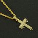 Hot selling new men's necklace with diamond inlaid three-dimensional water droplet shaped cross accessory pendant_ipsvogv.com