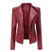 Women's Clothing Leather Jacket With Detachable Hem Fashion Casual Jacket_ipsvogv.com