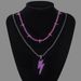 Hip Hop Black Panther Necklace Layered with Dark Black Style Advanced Alloy Diamond and Lightning Pendant Set_ipsvogv.com