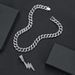 Men’s Jewelry Set Fashion Personalized Cool Full Diamond Lightning Pendant Street Rap Hip Hop Style Cuban Necklace Jewelry_ipsvogv.com