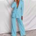 Women's fashion long sleeve suit straight trouser suit_ipsvogv.com