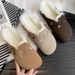Women's Shoes 2024 autumn and winter new large size slippers for women with flat belt buckle slippers for outdoor wear one piece 45 size_ipsvogv.com