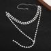 Personality Trend Sparkling Crystal Necklace European And American Fashion Long Geometric Collarbone Chain Necklace_ipsvogv.com
