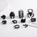 Gothic Style Ring Electrophoresis Black Adjustable Flower Skull Heart Spider Mask 10 Piece Set Of Rings_ipsvogv.com
