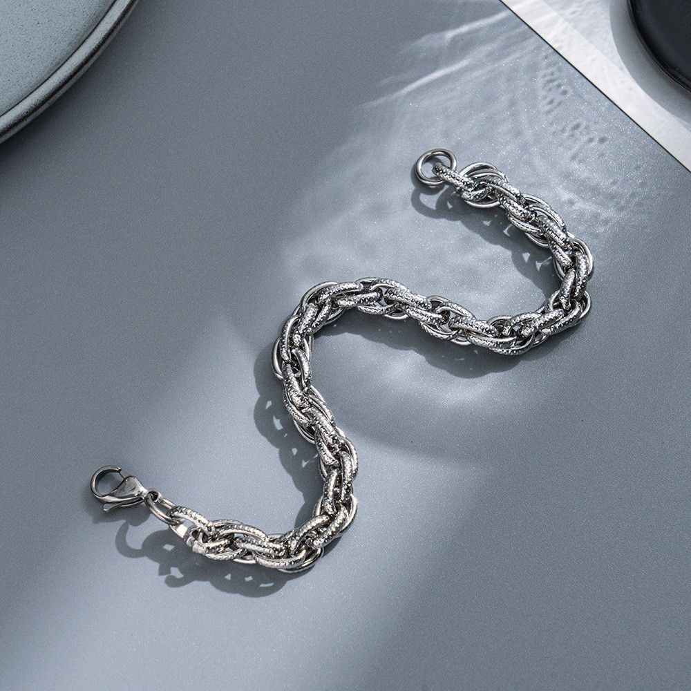 Titanium Bracelet For Men, High-End Hip-Hop Stainless Steel Chain, Niche Design Personality Jewelry_ipsvogv.com