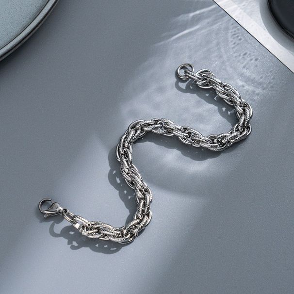 Titanium Bracelet For Men, High-End Hip-Hop Stainless Steel Chain, Niche Design Personality Jewelry_ipsvogv.com