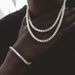 Hip Hop Single Row Zircon Necklace Bracelet With Full Diamond Duck Tongue Buckle Handmade Tennis Chain Set_ipsvogv.com