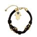 creative leather rope gold bead metal buckle bracelet hamsa Fatima palm evil eye jewelry_ipsvogv.com