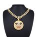Unisex Men And Women's Smiley Face Heart Eyes Diamond Pendant Hip Hop Personality Rap Alloy Pendant_ipsvogv.com